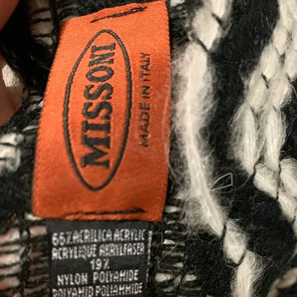 NWT Missoni new in bag zig zag black white poncho mohair acrylic one size - Picture 5 of 9